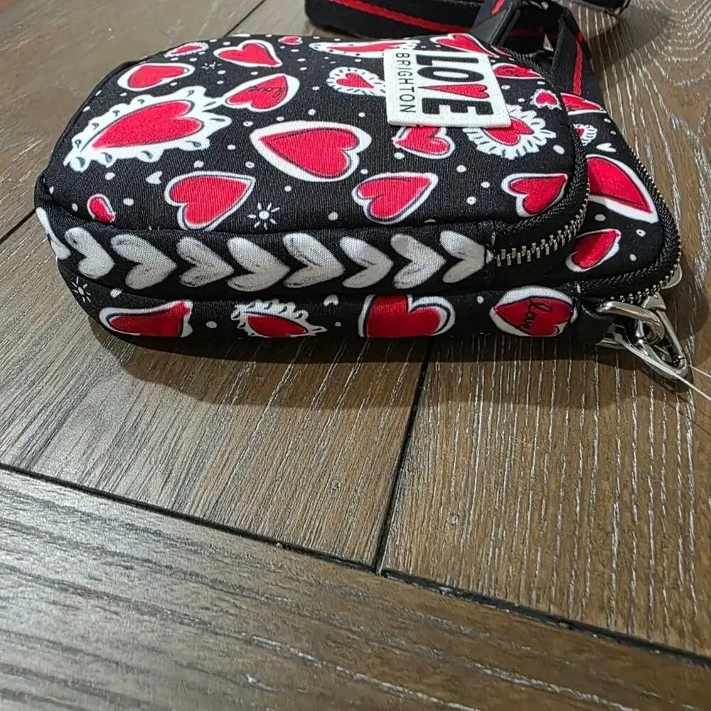 Brighton Hearts A Flutter Utility Crossbody Bag, NWT